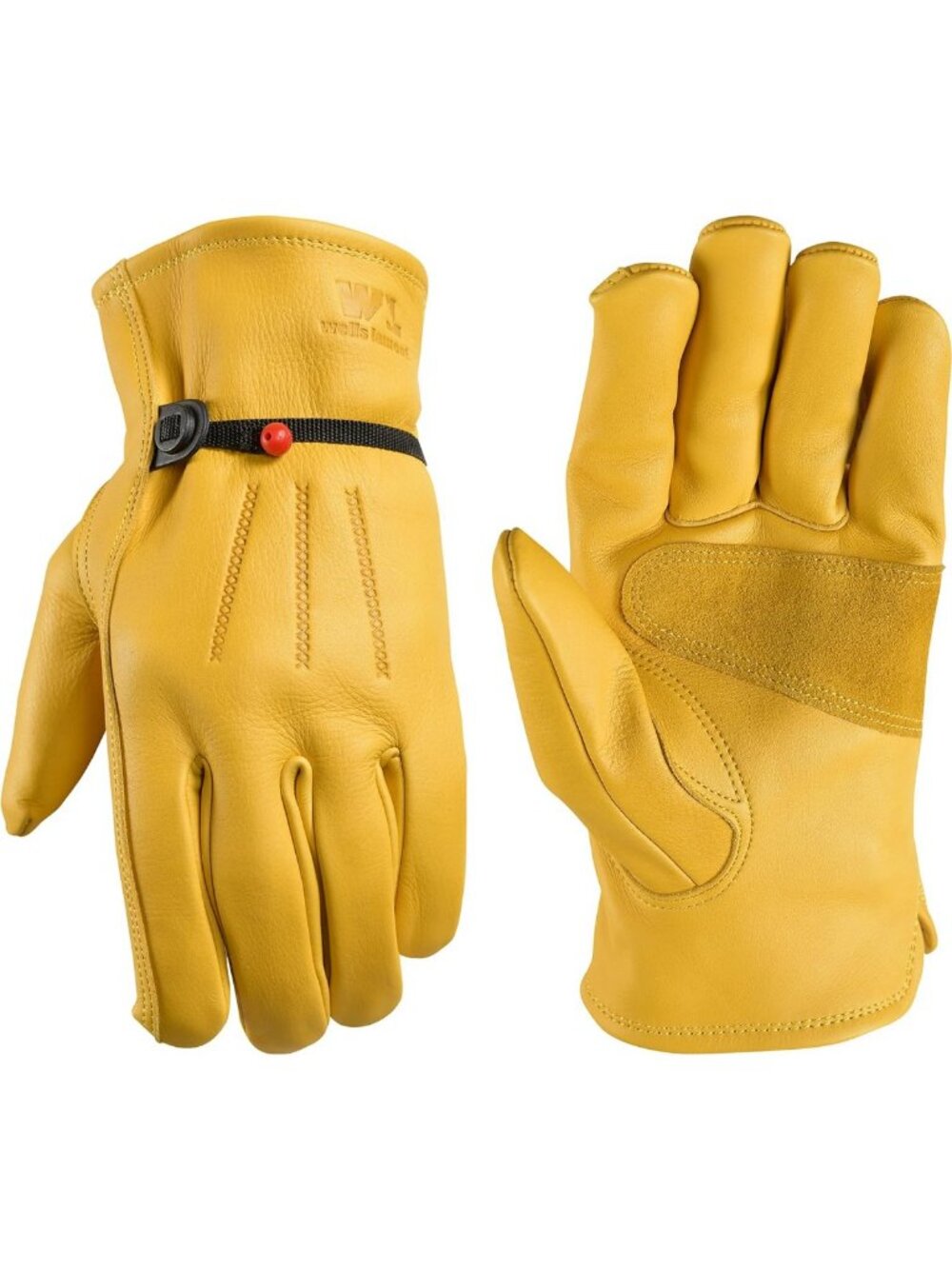 Durable Cowhide Leather Work Gloves for Men & Women, Adjustable Wrist Fit
